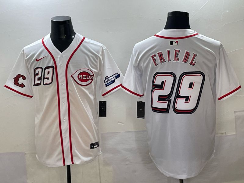 Men 2025 Cincinnati Reds #29 Friedl White Nike 2025 MLB Jersey 05->cincinnati reds->MLB Jersey